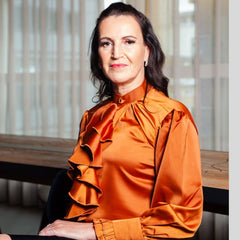 Burnt Orange Satin Ladies Blouse | Bernice